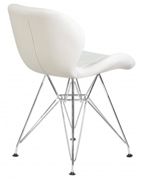Стул обеденный DOBRIN BUTTERFLY CHROME, ножки хром, цвет белый в Тобольске - tobolsk.ok-mebel.com | фото 4