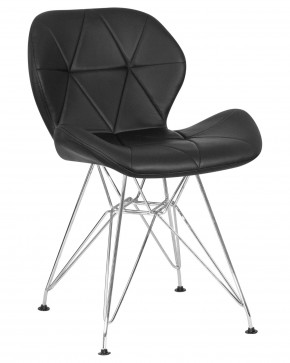 Стул обеденный DOBRIN BUTTERFLY CHROME, ножки хром, цвет чёрный в Тобольске - tobolsk.ok-mebel.com | фото