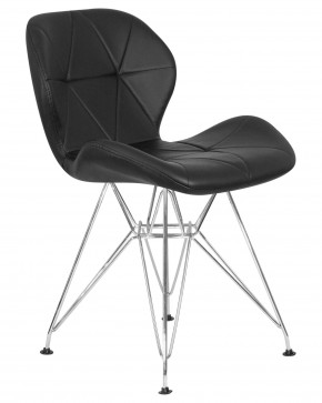 Стул обеденный DOBRIN BUTTERFLY CHROME, ножки хром, цвет чёрный в Тобольске - tobolsk.ok-mebel.com | фото 2