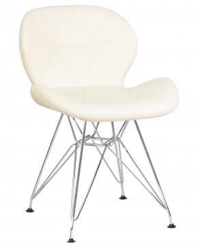 Стул обеденный DOBRIN BUTTERFLY CHROME, ножки хром, цвет кремовый в Тобольске - tobolsk.ok-mebel.com | фото