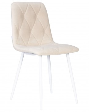 Стул обеденный DOBRIN CHILLY ROMBO, Бежевый Simple 44, основание белое в Тобольске - tobolsk.ok-mebel.com | фото