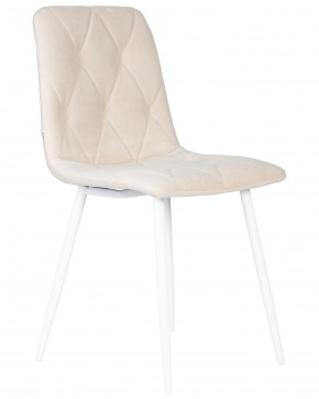 Стул обеденный DOBRIN CHILLY ROMBO, Бежевый Simple 44, основание белое в Тобольске - tobolsk.ok-mebel.com | фото 2