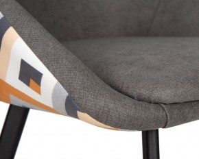 Стул обеденный DOBRIN MARKUS, ЭМАЛЬ ЧЕРНЫЙ МУАР ткань Candy Graphite+Escada Ochre в Тобольске - tobolsk.ok-mebel.com | фото 7