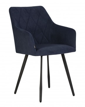 Стул обеденный DOBRIN ROBY, ЭМАЛЬ ЧЕРНЫЙ МУАР велюр Catania Dark Blue в Тобольске - tobolsk.ok-mebel.com | фото