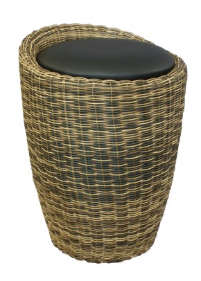 Табурет с местом для хранения LM-1100Rattan, чёрный в Тобольске - tobolsk.ok-mebel.com | фото