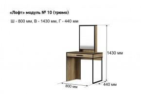 Трюмо "Лофт 10" в Тобольске - tobolsk.ok-mebel.com | фото 3