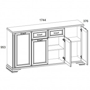 Тумба 4D1S, MONAKO, цвет Сосна винтаж/дуб анкона в Тобольске - tobolsk.ok-mebel.com | фото 2