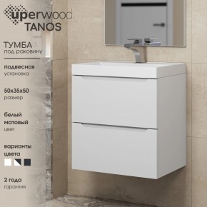 Тумба под раковину Uperwood Tanos 50 см, подвесная, белая матовая в Тобольске - tobolsk.ok-mebel.com | фото 6