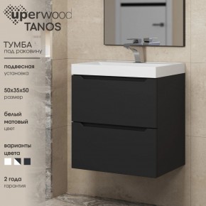 Тумба под раковину Uperwood Tanos 50 см, подвесная, черная матовая в Тобольске - tobolsk.ok-mebel.com | фото 4