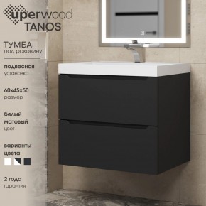 Тумба под раковину Uperwood Tanos 60 см, подвесная, черная матовая в Тобольске - tobolsk.ok-mebel.com | фото 3