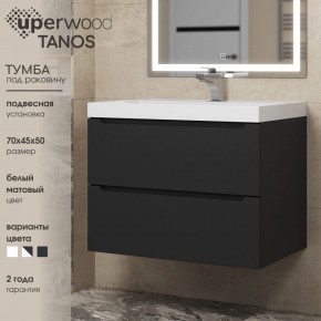 Тумба под раковину Uperwood Tanos 70 см, подвесная, черная матовая в Тобольске - tobolsk.ok-mebel.com | фото 3
