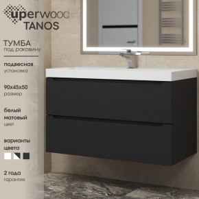 Тумба под раковину Uperwood Tanos 90 см, подвесная, черная матовая в Тобольске - tobolsk.ok-mebel.com | фото 3