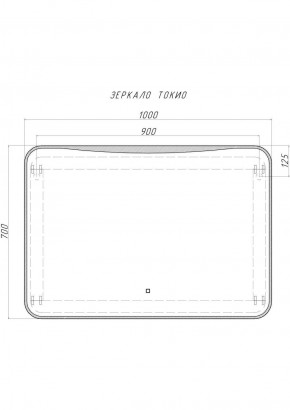 Зеркало Токио 1000х700 с подсветкой Домино (GL7030Z) в Тобольске - tobolsk.ok-mebel.com | фото 8